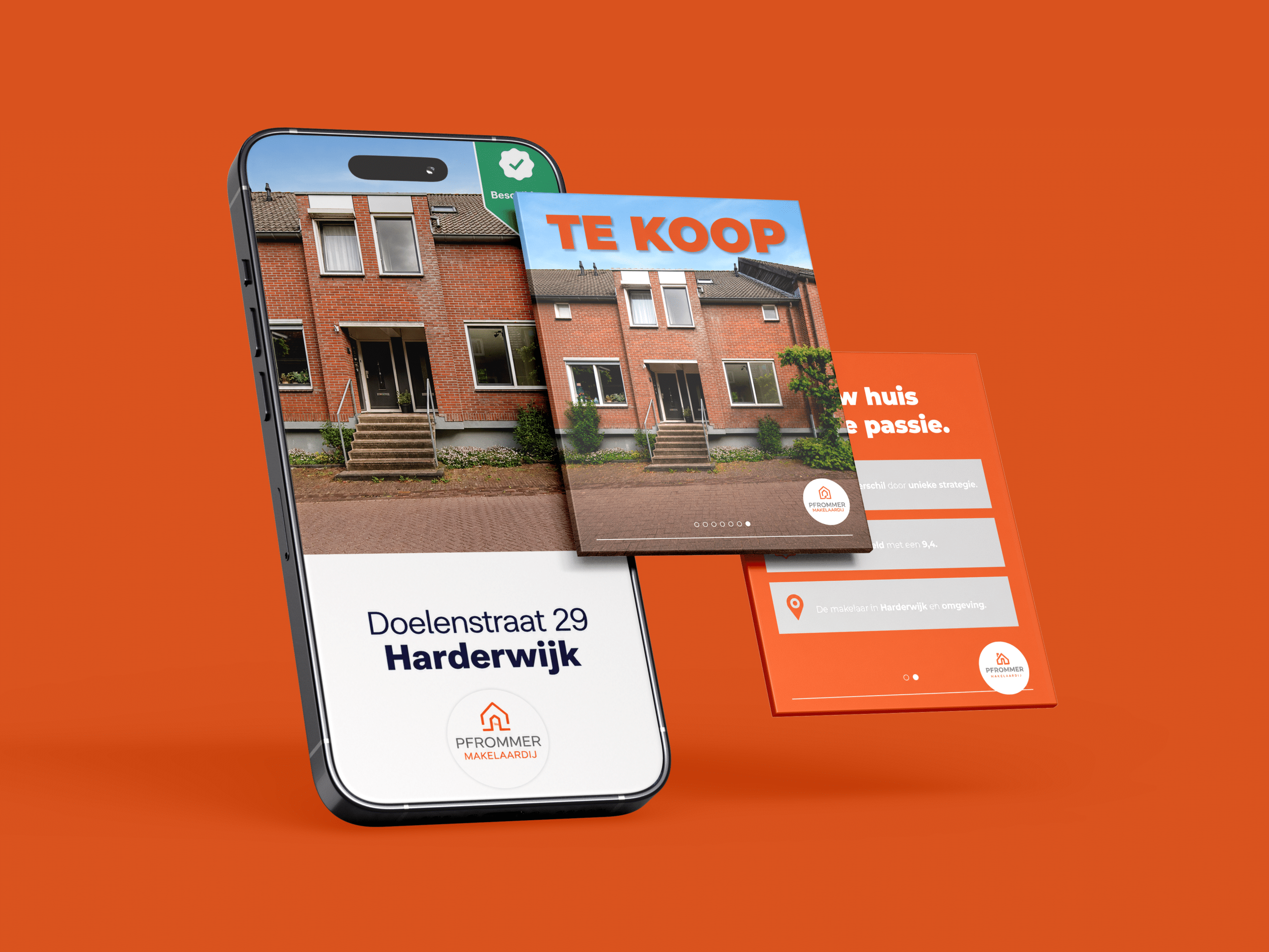 Voorbeeld van de Te Koop post van Pfrommer Makelaardij op social media